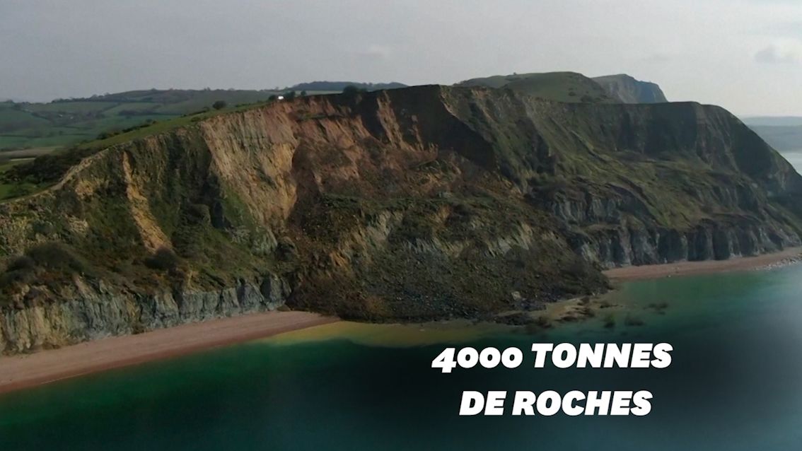 Glissement de terrain géant en Angleterre sur le littoral de la Manche