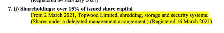 Matt Hancock's Topwood Limited shareholding in the register of members' interests.