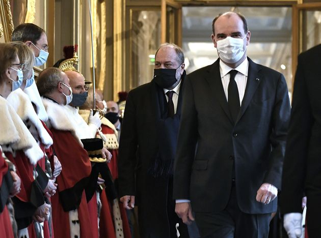 Jean Castex et Eric Dupond-Moretti à la Cour de cassation le 11 janvier 2021 (photo d'illustration)