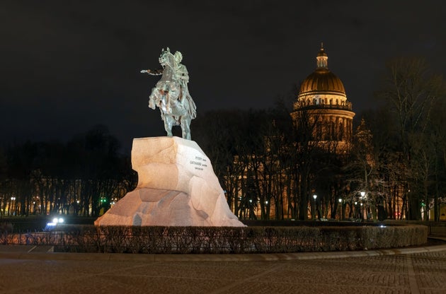 Saint Petersburg, Russia - city center at spring night