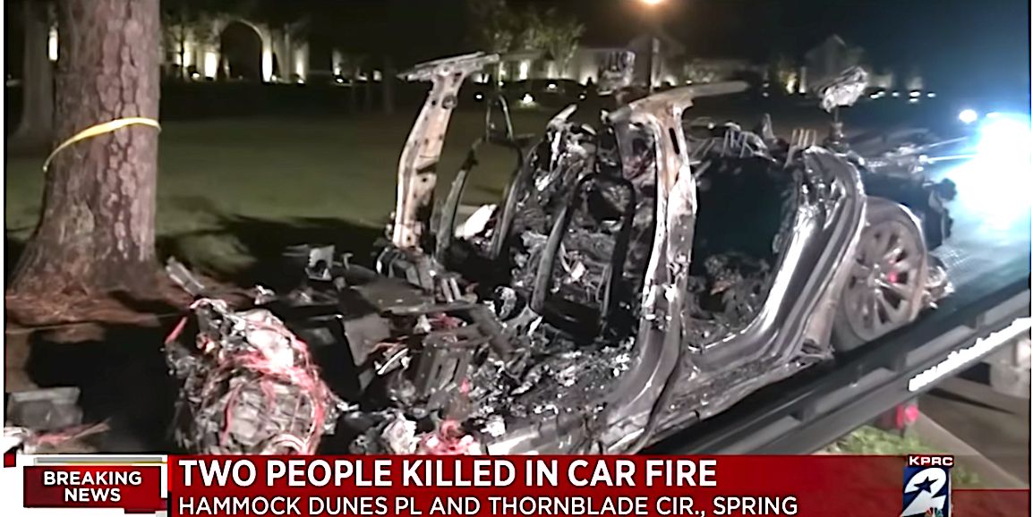 2 Killed In Fiery Crash When Driverless Tesla Hits Tree In Texas, Say ...