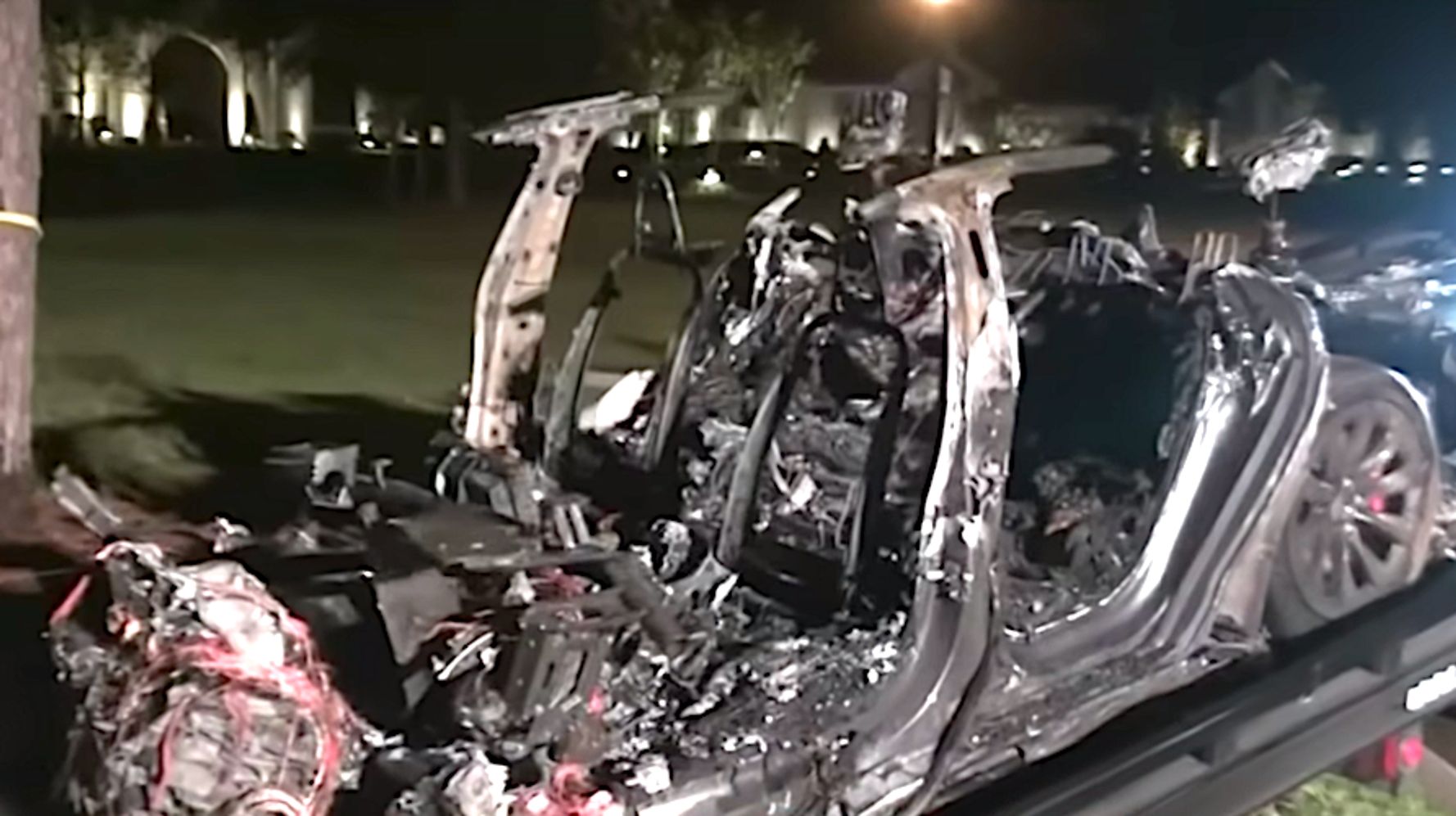 2 killed in a fire accident when the driverless Tesla hits the Texas tree