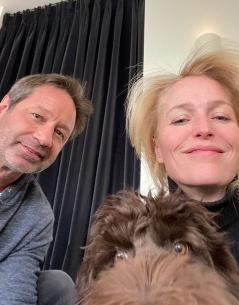 Les acteurs David Buchovny et Gillian Anderson réunis pour une photo postées sur les réseaux sociaux le dimanche 18 avril 2021