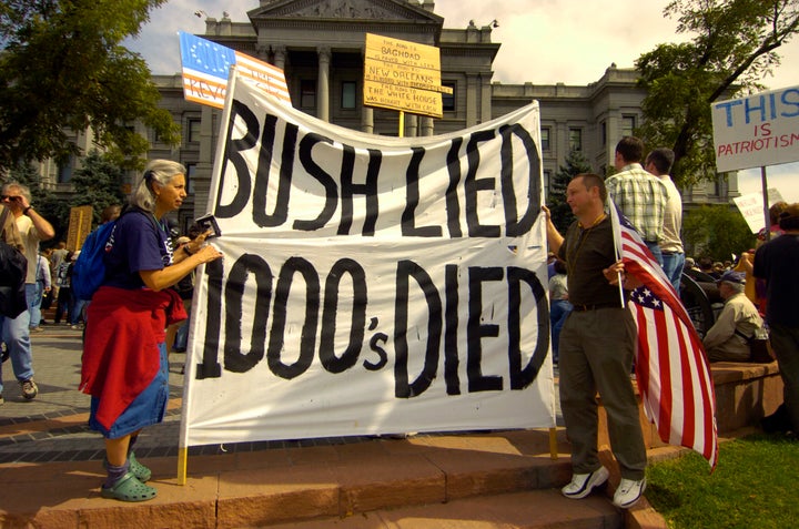 Protesters at a 2005 antiwar protest in Denver.