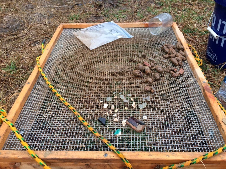 Items found at an archaeological site near Church Creek, Maryland, are displayed on March 25. State officials say the site is