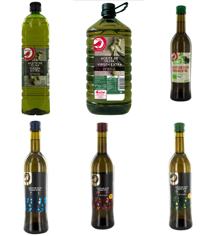 Aceites de oliva virgen extra de Alcampo.