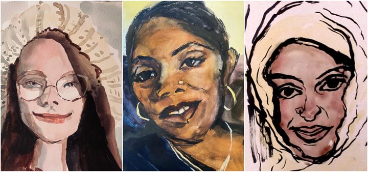 Portraits of Louise Smith, Denise Keane-Barnett-Simmons and Shadika Mohsin Patel. 