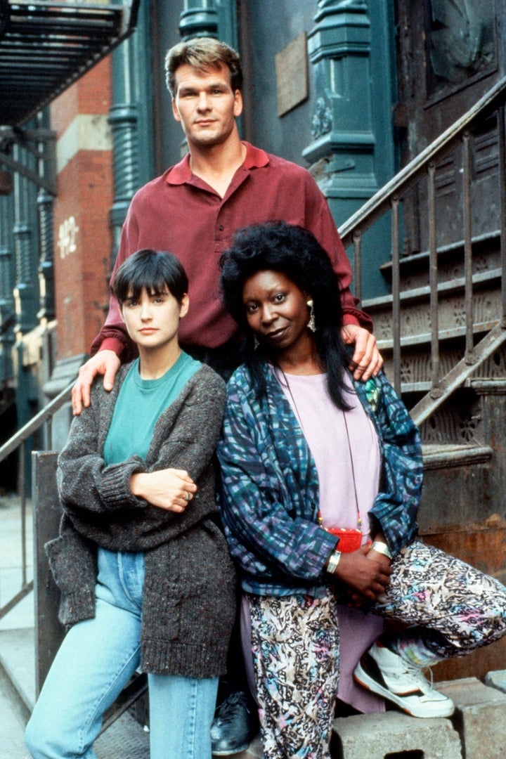 Patrick Swayze, Demi Moore and Whoopi Goldberg on the set of "Ghost," which was released in 1990. 