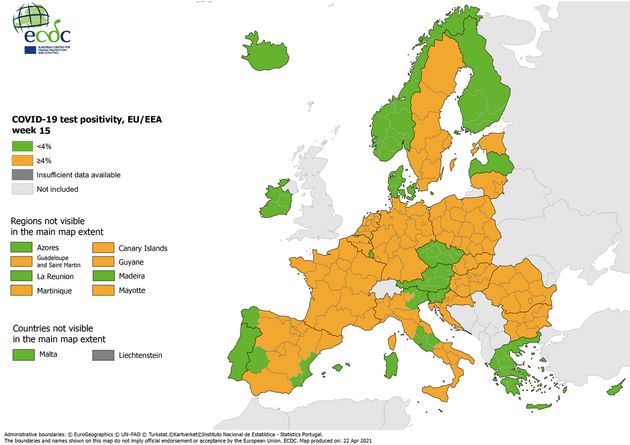 ECDC: Καταπράσινη η Ελλάδα σε δείκτη θετικότητας και τεστ