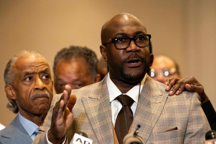Philonise Floyd, George Floyd's brother, speaks following the verdict in the trial of former police officer Derek Chauvin in Minneapolis on April 20.