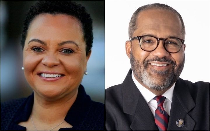 Louisiana state Sens. Karen Carter Peterson, left, and Troy Carter, right, are competing in a runoff special election on Saturday to represent Louisiana's 2nd Congressional District.