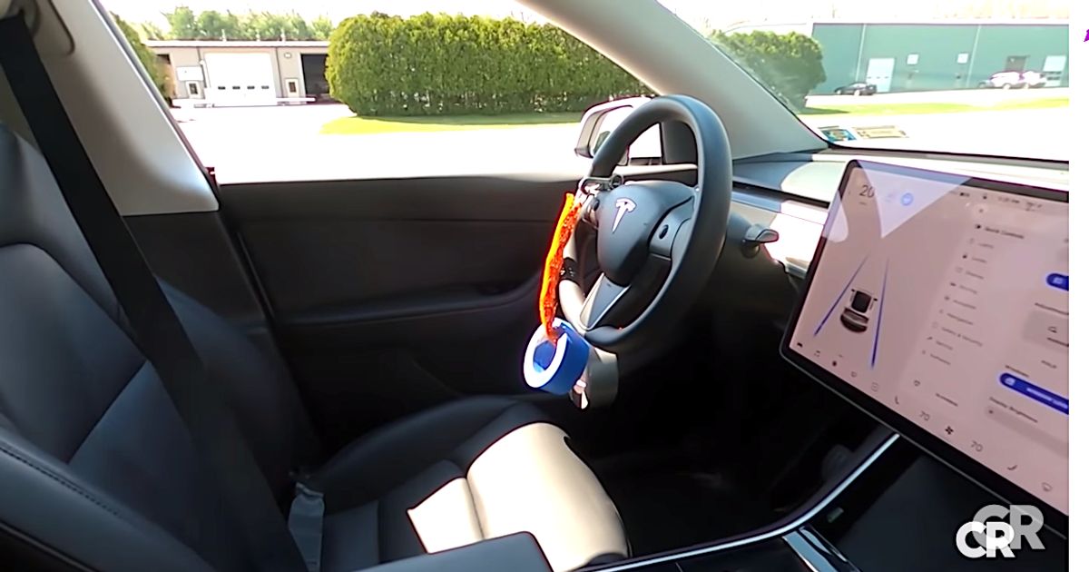 Watch Consumer Reports Trick A Tesla Into Driving Without A Driver