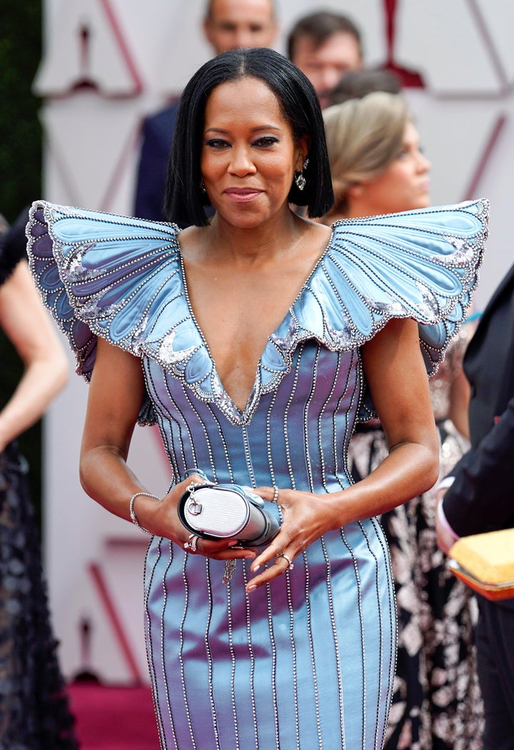 Regina King arrives at the Oscars in Louis Vuitton