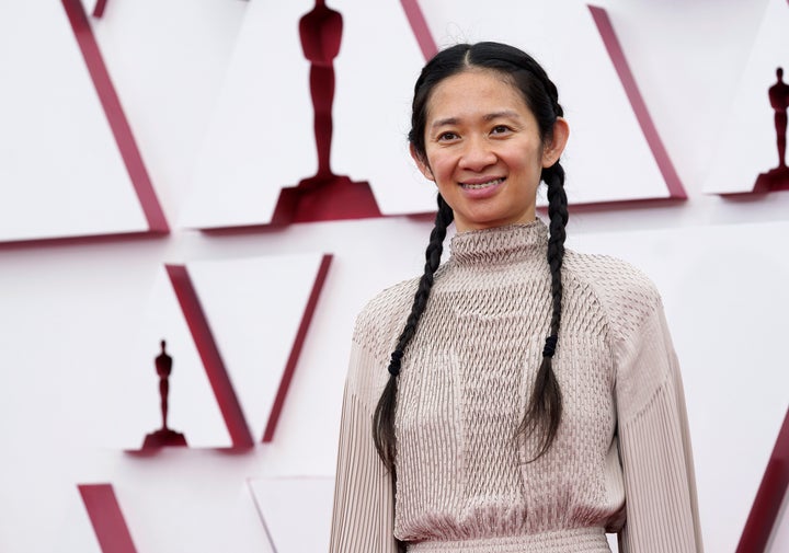 Chloé Zhao attends the 93rd Annual Academy Awards on Sunday. She took home the award for Best Director. 