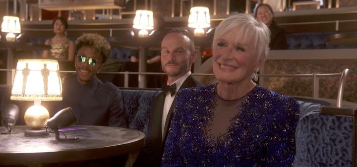 Glenn Close in her seat at the Oscars