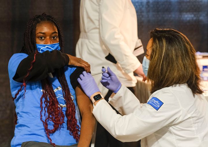 A group of teenagers serving as 'COVID-19 Student Ambassadors' joined Governor Gretchen Whitmer (D) to receive a dose of the Pfizer vaccine in Detroit.