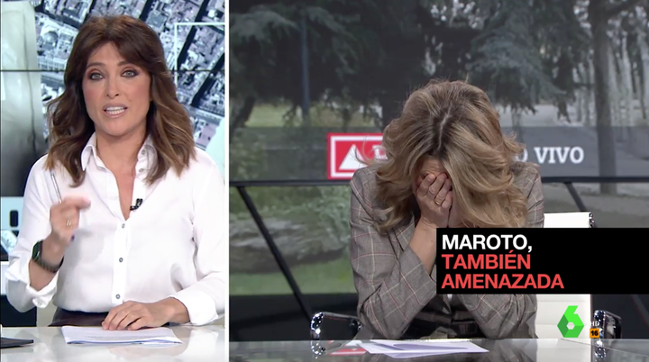 Yolanda Díaz se entera en 'Al Rojo Vivo' de las amenazas a Reyes Maroto