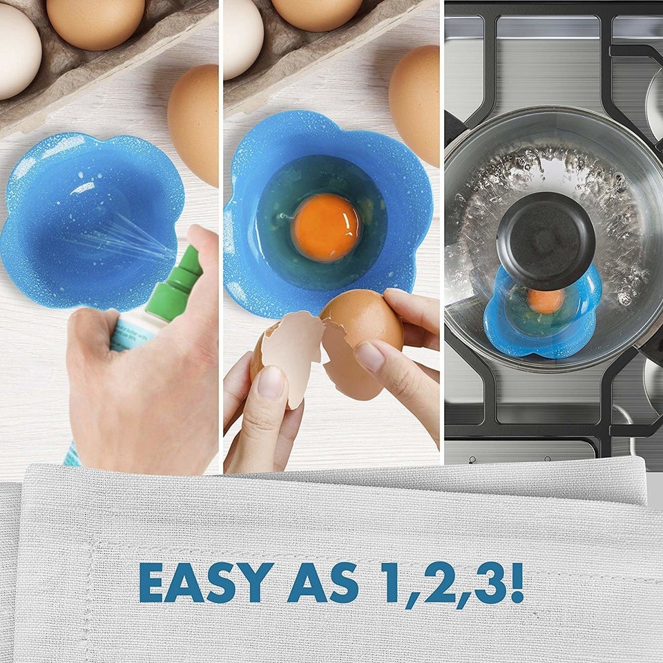 Home-X - Microwave Egg Poacher, Easy-To-Use Dishwasher-Safe Poached Egg  Maker for Fast, Low-Calorie Breakfasts, Lunches and Dinner, Cooks Two Eggs  at