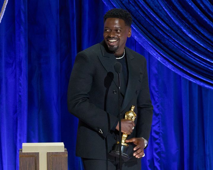 Daniel Kaluuya accepting his Oscar during this year's ceremony
