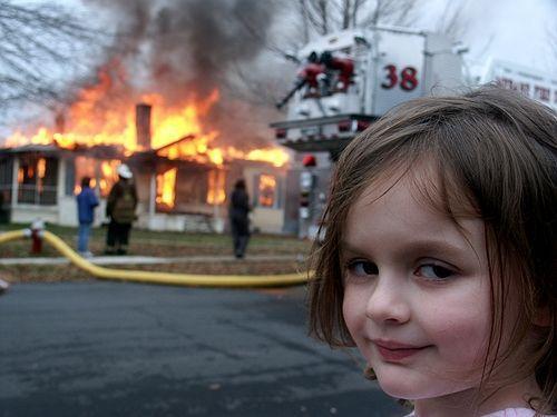 The <a href="https://knowyourmeme.com/memes/disaster-girl" target="_blank" data-verified=
