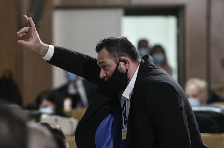 El eurodipitado de Amanecer Dorado Ioannis Lagos durante un juicio en Atenas