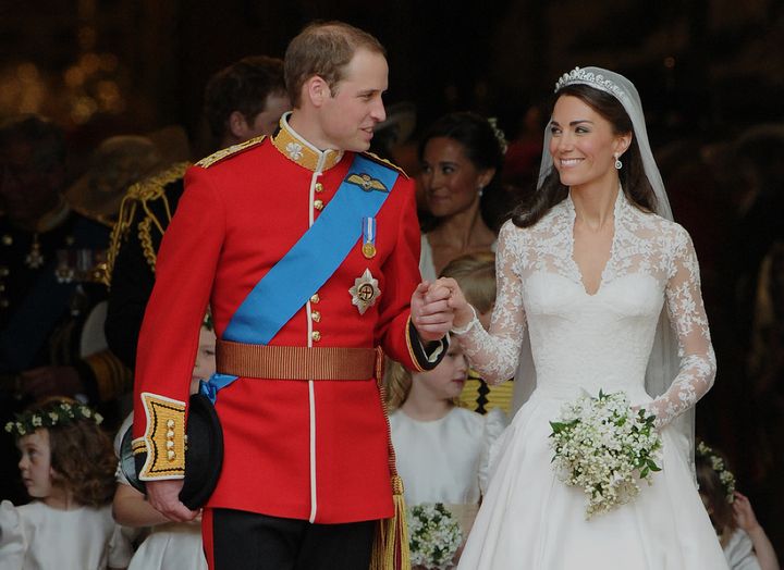 The Duke and Duchess of Cambridge on their wedding day. 