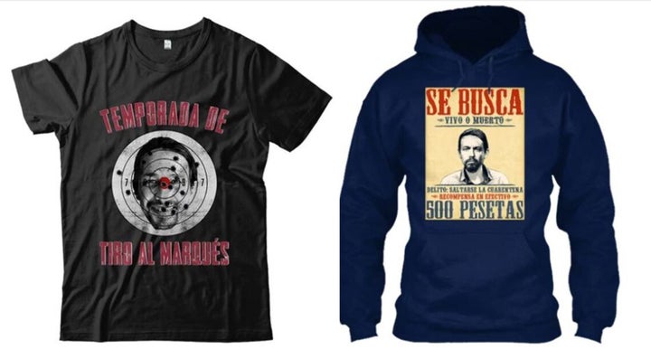 Dos de las prendas con mensajes contra Iglesias