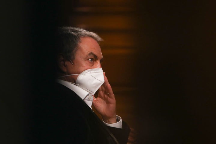 Zapatero, durante un acto en enero