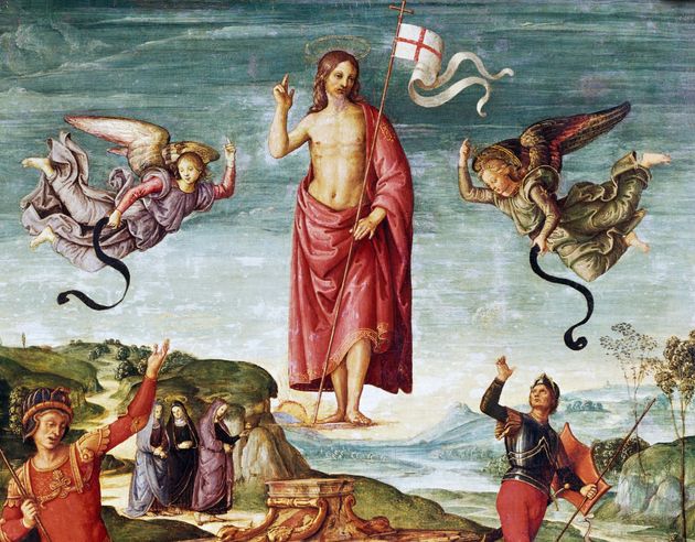 Μέρος από τον πίνακα του Ραφαήλ, <i>Η Ανάσταση του Χριστού</i>, 1501-2, λάδι σε ξύλο, 52 x 64 εκατ., Museu de Arte de São Paulo, Brasil