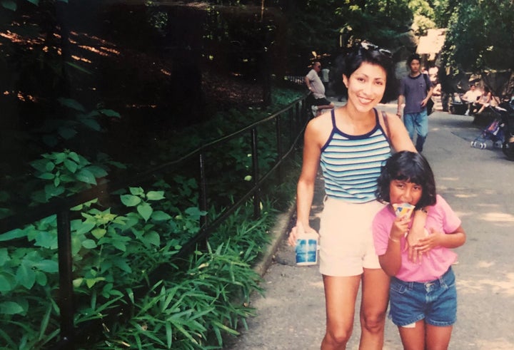 The author and her daughter, Annalisa, at the Smithsonian's National Zoo.