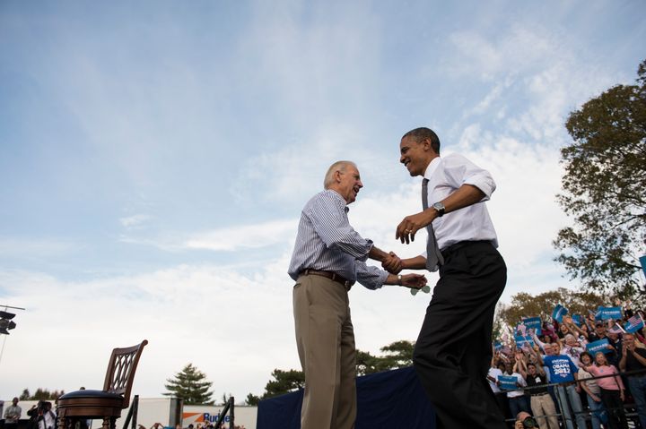 Biden with then-President Barack Obama as they campaigned for reelection in 2012 in Ohio.