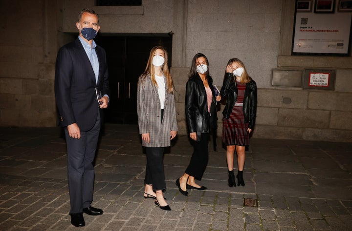 El rey Felipe, la infanta Sofía, la reina Letizia y la princesa Leonor.