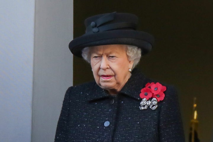 La reina de Inglaterra en el Día del Recuerdo de 2019.