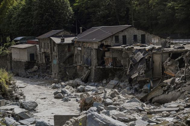 Les ravages de la tempête Alex à Tende,  le 7 octobre 2020