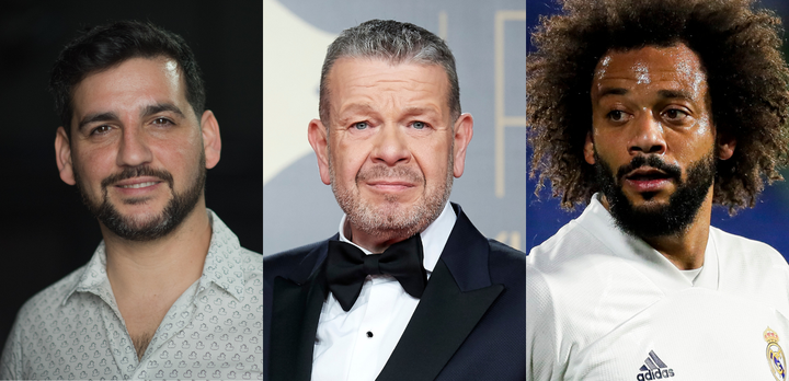 El actor Fran Perea, el cocinero Alberto Chicote y el futbolista Marcelo.