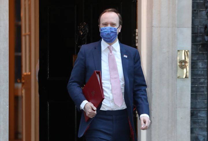 Health Secretary Matt Hancock leaving 10 Downing Street