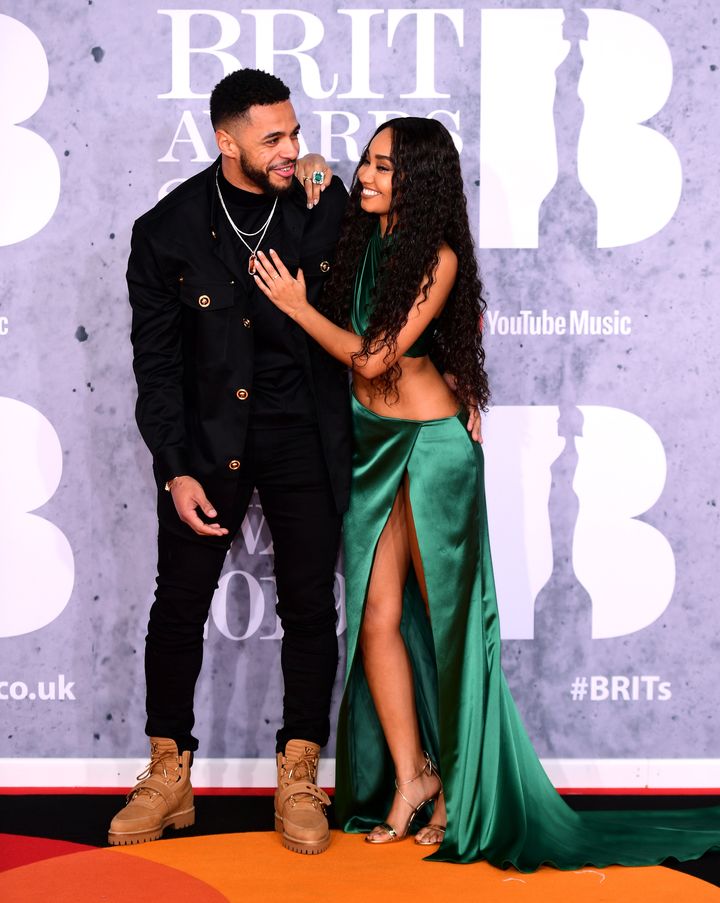 Andre Gray and Leigh-Anne Pinnock at the 2019 Brit Awards