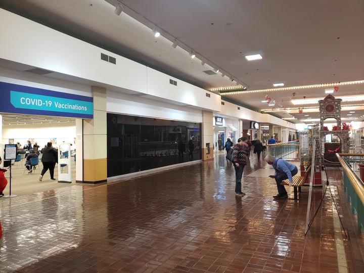 Nicol&aacute;s Esparza said he got his COVID-19 vaccine at a former Woolworth in the Wonderland of the Americas Mall in San Antonio, Texas.