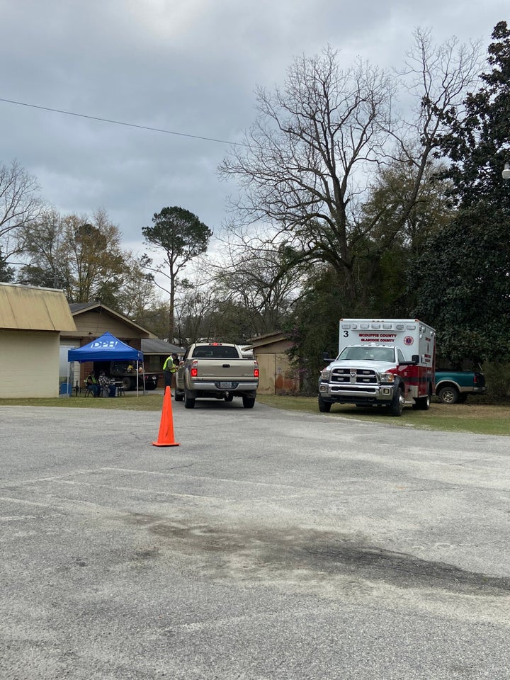 The Glascock County Fire Department in Gibson, Georgia, is where Charlsie Kate Paine got her first COVID-19 vaccine.