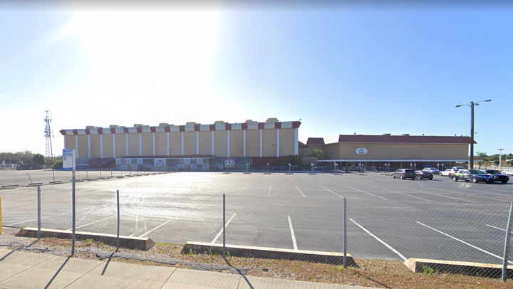 The former Tampa greyhound track where mass vaccination is now underway.