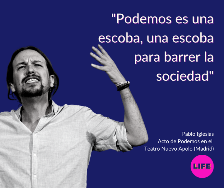 Frase de Pablo Iglesias en el acto de Podemos en el Teatro Nuevo Apolo de Madrid en 2014.