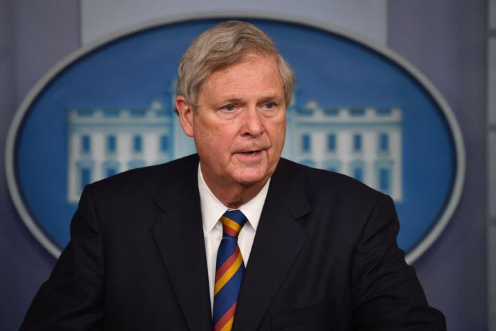 Agriculture Secretary Tom Vilsack appears at a White House press briefing earlier this month.