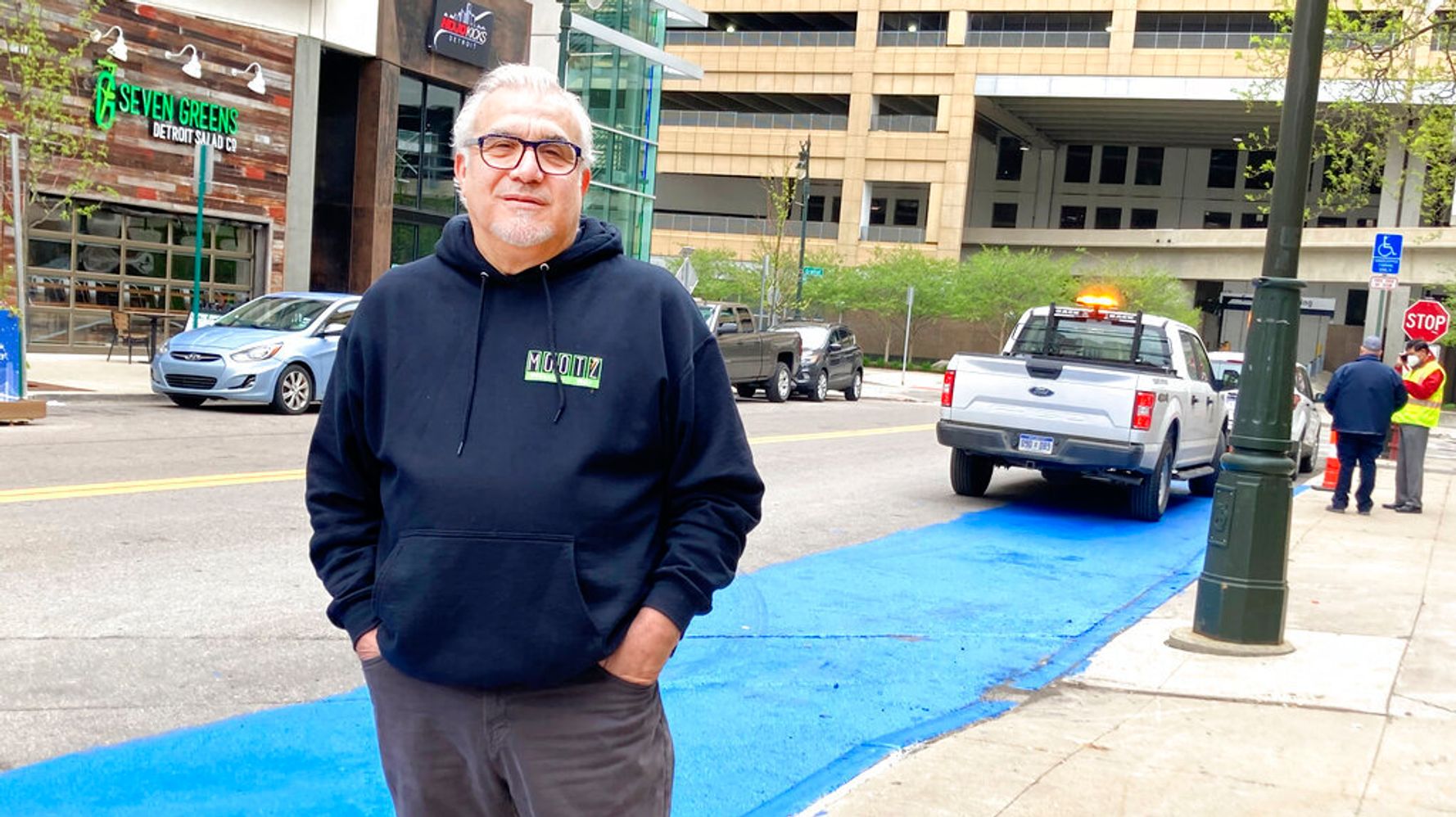 Detroit Pizza Man Paints Street Blue To Save People Some Green Money