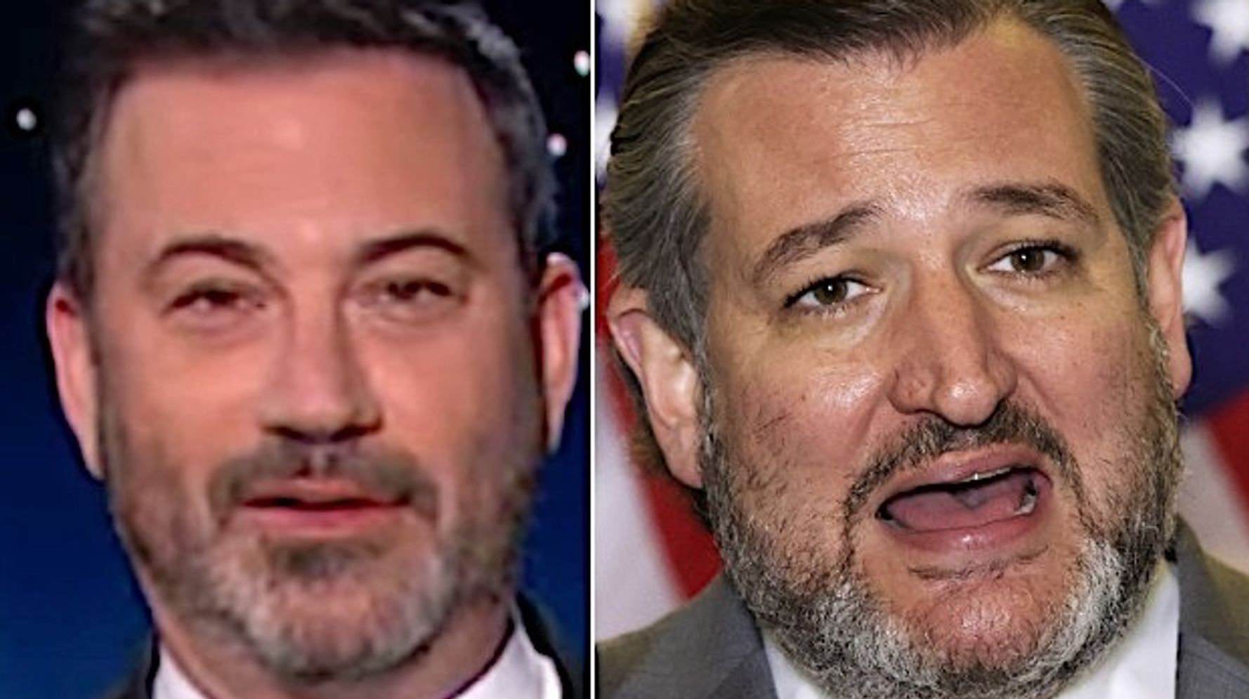 Jimmy Kimmel Spots The Weirdest Part Of ‘Sweaty Teddy’ Cruz’s Awkward Trump Photo