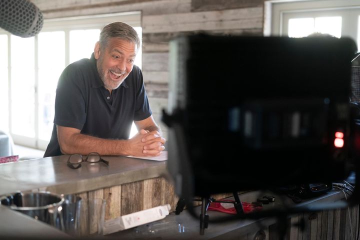A behind-the-scenes snap of George Clooney on set
