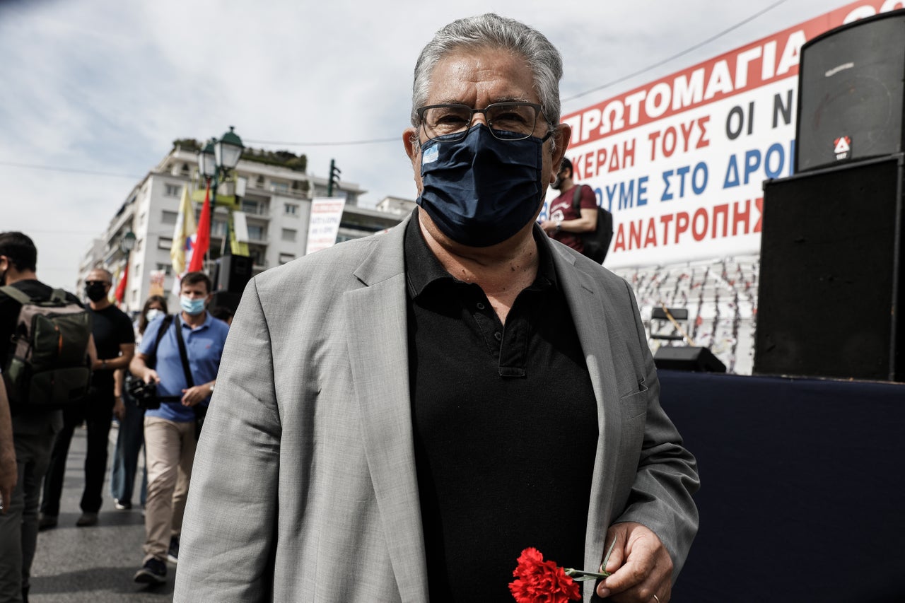 Δημήτρης Κουτσούμπας στην πορεία για την εργατική πρωτομαγιά