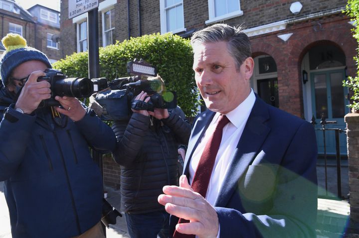 Labour leader Sir Keir Starmer leaving his north London home following the result in the Hartlepool parliamentary by-election. Picture date: Friday May 7, 2021. (Photo by Stefan Rousseau/PA Images via Getty Images)