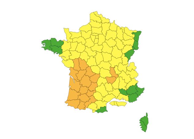 Orages et vent: 18 départements placés en vigilance orange