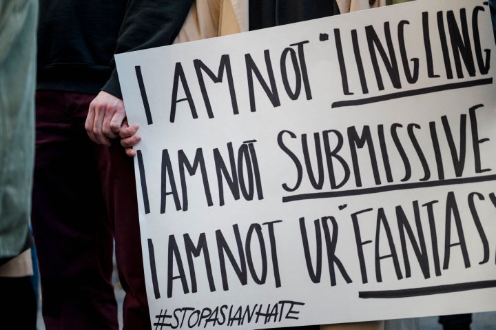 A demonstration against anti-Asian racism on March 21 in Montreal.