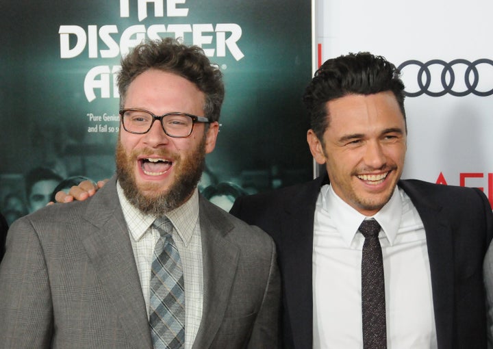 Actors Seth Rogen and James Franco starred together in the 2017 movie "Disaster Artist," which Franco also directed. The two